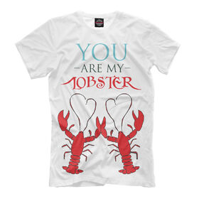 Мужская футболка 3D с принтом You are my lobster , Выбор из 3-х типов ткани | <ul>
<li>Обычная ткань — интерлок, спортивный трикотаж. Плотность 140 г/м.кв. Состав: 100% полиэстер</li>
<li>Премиум ткань — джерси, мягкий трикотаж. Плотность 180 г/м.кв. Состав: 97% полиэстер, 3% эластан</li>
<li>Люкс ткань — кулирка, наиболее плотная и долговечня ткань. Плотность 210 г/м.кв. Состав: 97% полиэстер, 3% эластан</li>
</ul> | Тематика изображения на принте: 