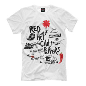Мужская футболка 3D с принтом Red Hot Chili Peppers Songs , Выбор из 3-х типов ткани | <ul>
<li>Обычная ткань — интерлок, спортивный трикотаж. Плотность 140 г/м.кв. Состав: 100% полиэстер</li>
<li>Премиум ткань — джерси, мягкий трикотаж. Плотность 180 г/м.кв. Состав: 97% полиэстер, 3% эластан</li>
<li>Люкс ткань — кулирка, наиболее плотная и долговечня ткань. Плотность 210 г/м.кв. Состав: 97% полиэстер, 3% эластан</li>
</ul> | 