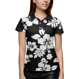 Женская рубашка поло 3D с принтом Гавайский принт в Белгороде,  |  | 