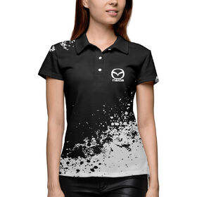 Женское поло 3D с принтом Mazda abstract sport uniform в Кировске,  |  | 