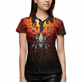 Женская рубашка поло 3D с принтом паук в Тюмени,  |  | 