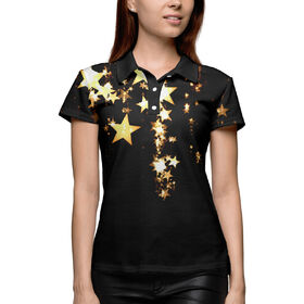 Женская рубашка поло 3D с принтом Мерцание звёзд в Тюмени,  |  | 