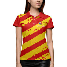 Женская рубашка поло 3D с принтом FC Barcelona в Кировске,  |  | 