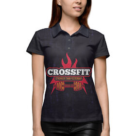 Женская рубашка поло 3D с принтом Crossfit в Тюмени,  |  | 