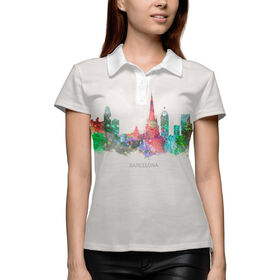 Женская рубашка поло 3D с принтом Барселона в Кировске,  |  | 