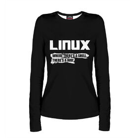 Женский лонгслив с принтом Linux ,  |  | 