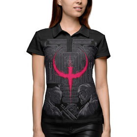 Женская рубашка поло 3D с принтом Quake Champions ,  |  | 