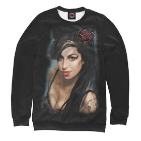 Женский свитшот 3D с принтом Amy Winehouse в Новосибирске,  |  | Тематика изображения на принте: 