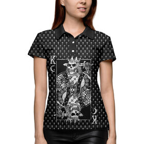 Женская рубашка поло 3D с принтом Король смерти в Тюмени,  |  | 