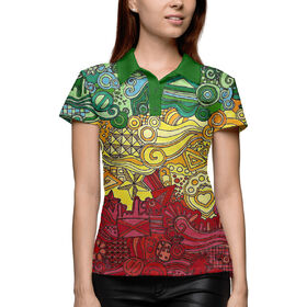 Женская рубашка поло 3D с принтом Jamaica Style в Курске,  |  | 