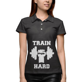 Женское поло 3D с принтом Train hard ,  |  | 