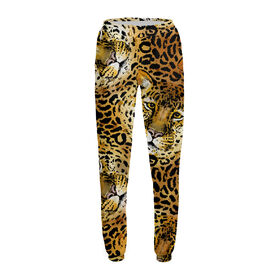 Женские спортивные штаны с принтом Леопарды в Санкт-Петербурге,  |  | 