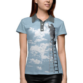 Женская рубашка поло 3D с принтом Художник-Маляр в Курске,  |  | Тематика изображения на принте: 