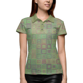Женская рубашка поло 3D с принтом Фрактальная мозайка в Петрозаводске,  |  | Тематика изображения на принте: 