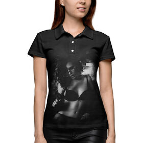 Женская рубашка поло 3D с принтом Девушка с кальяном в Петрозаводске,  |  | 