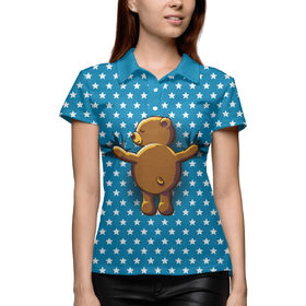 Женская рубашка поло 3D с принтом Медвежьи обьятия в Тюмени,  |  | Тематика изображения на принте: 