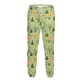Мужские спортивные штаны с принтом Летний лес ,  |  | 
