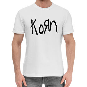 Мужская хлопковая футболка с принтом Korn в Санкт-Петербурге,  |  | 