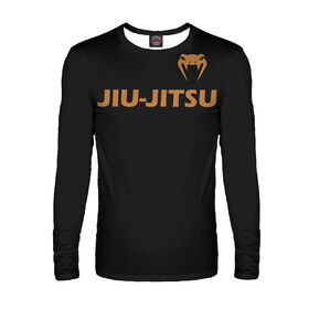 Мужской лонгслив с принтом Jiu Jitsu Black/Gold ,  |  | Тематика изображения на принте: 