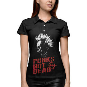Женское поло 3D с принтом Punk’s Not Dead ,  |  | 
