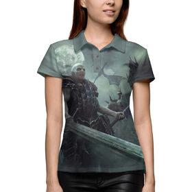 Женская рубашка поло 3D с принтом Warhammer. Вампир в Кировске,  |  | 