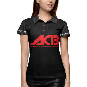 Женская рубашка поло 3D с принтом ACB black в Тюмени,  |  | Тематика изображения на принте: 