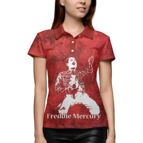 Женская рубашка поло 3D с принтом Freddie Mercury в Курске,  |  | 