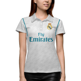 Женское поло 3D с принтом Форма Реал Мадрид Домашняя 17/18 ,  |  | 