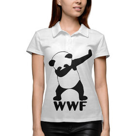 Женская рубашка поло 3D с принтом WWF Panda dab в Кировске,  |  | 