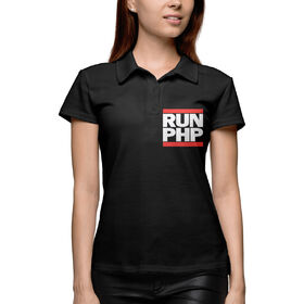 Женская рубашка поло 3D с принтом RUN PHP в Петрозаводске,  |  | 