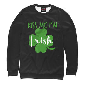 Мужской свитшот 3D с принтом Kiss me I`m Irish в Новосибирске,  |  | Тематика изображения на принте: 
