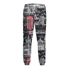 Мужские спортивные штаны с принтом Лондон в Санкт-Петербурге,  |  | 