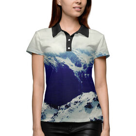 Женская рубашка поло 3D с принтом Альпы в Петрозаводске,  |  | 