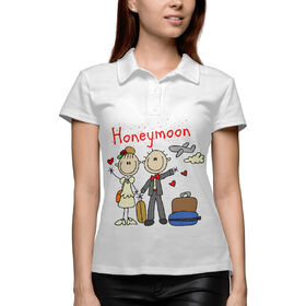 Женская рубашка поло 3D с принтом Медовый месяц в Екатеринбурге,  |  | 