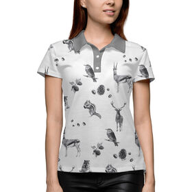 Женская рубашка поло 3D с принтом Forest time в Белгороде,  |  | 