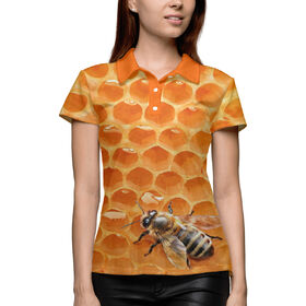 Женская рубашка поло 3D с принтом Пчёлки ,  |  | 