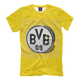 Мужская футболка 3D с принтом Borussia Dortmund Logo в Тюмени, Выбор из 3-х типов ткани | <ul>
<li>Обычная ткань — интерлок, спортивный трикотаж. Плотность 140 г/м.кв. Состав: 100% полиэстер</li>
<li>Премиум ткань — джерси, мягкий трикотаж. Плотность 180 г/м.кв. Состав: 97% полиэстер, 3% эластан</li>
<li>Люкс ткань — кулирка, наиболее плотная и долговечня ткань. Плотность 210 г/м.кв. Состав: 97% полиэстер, 3% эластан</li>
</ul> | 