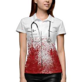 Женская рубашка поло 3D с принтом bloody doctor в Тюмени,  |  | 