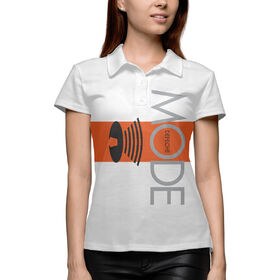 Женская рубашка поло 3D с принтом Music For The Masses в Екатеринбурге,  |  | Тематика изображения на принте: 