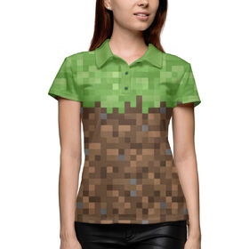 Женское поло 3D с принтом Minecraft Текстура в Курске,  |  | Тематика изображения на принте: 