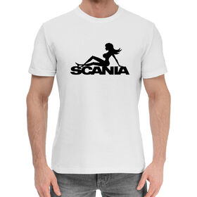 Мужская хлопковая футболка с принтом SCANIA в Петрозаводске,  |  | 
