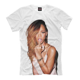 Мужская футболка 3D с принтом Rihanna в Петрозаводске, Выбор из 3-х типов ткани | <ul>
<li>Обычная ткань — интерлок, спортивный трикотаж. Плотность 140 г/м.кв. Состав: 100% полиэстер</li>
<li>Премиум ткань — джерси, мягкий трикотаж. Плотность 180 г/м.кв. Состав: 97% полиэстер, 3% эластан</li>
<li>Люкс ткань — кулирка, наиболее плотная и долговечня ткань. Плотность 210 г/м.кв. Состав: 97% полиэстер, 3% эластан</li>
</ul> | Тематика изображения на принте: 