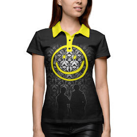 Женская рубашка поло 3D с принтом Sherlock Smile в Тюмени,  |  | Тематика изображения на принте: 