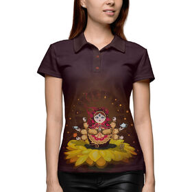 Женская рубашка поло 3D с принтом Шанти-Матрешка в Петрозаводске,  |  | 