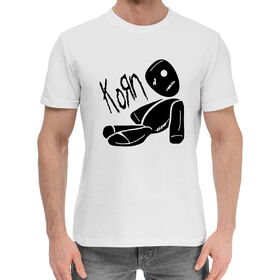 Мужская хлопковая футболка с принтом Korn в Санкт-Петербурге,  |  | 
