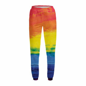 Женские спортивные штаны с принтом Краски радуга в Белгороде,  |  | 