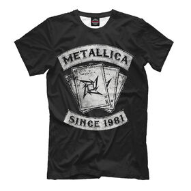 Мужская футболка 3D с принтом Metallica в Екатеринбурге, Выбор из 3-х типов ткани | <ul>
<li>Обычная ткань — интерлок, спортивный трикотаж. Плотность 140 г/м.кв. Состав: 100% полиэстер</li>
<li>Премиум ткань — джерси, мягкий трикотаж. Плотность 180 г/м.кв. Состав: 97% полиэстер, 3% эластан</li>
<li>Люкс ткань — кулирка, наиболее плотная и долговечня ткань. Плотность 210 г/м.кв. Состав: 97% полиэстер, 3% эластан</li>
</ul> | 