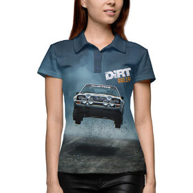 Женская рубашка поло 3D с принтом Dirt Rally в Новосибирске,  |  | 
