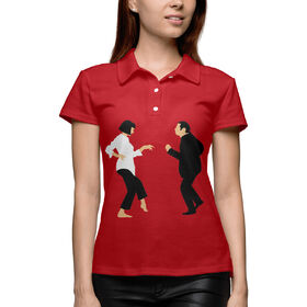 Женская рубашка поло 3D с принтом Pulp Fiction ,  |  | Тематика изображения на принте: 