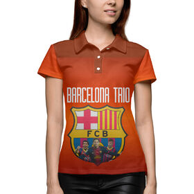 Женская рубашка поло 3D с принтом Barcelona trio в Кировске,  |  | 